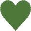 Verde Scallop Heart Card 4 Inch - 25/Pk