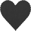 Eames Graphite (Textured) Scallop Heart Card 4 Inch - 25/Pk