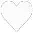Snow Scallop Heart Card 4 Inch - 25/Pk