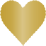 Rich Gold Scallop Heart Card 4 Inch - 25/Pk