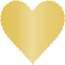 Gold Scallop Heart Card 4 Inch - 25/Pk