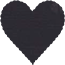 Linen Black Scallop Heart Card 4 Inch - 25/Pk