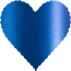Blue Silk Scallop Heart Card 4 Inch - 25/Pk