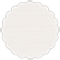 Linen Natural White Scallop Circle Card 3 Inch - 25/Pk