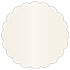 Pearlized Latte Scallop Circle Card 4 1/2 Inch - 25/Pk