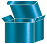 Teal Silk Favor Box Style S (10 per pack)
