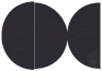 Linen Black Round Gate Fold Invitation Style D (5 3/4 Diameter) - 10/Pk