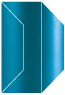 Teal Silk Gate Fold Invitation Style F (3 7/8 x 9) - 10/Pk