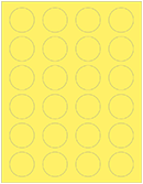 Factory Yellow Soho Round Labels (24 per sheet - 5 sheets per pack)