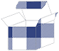 Gingham Sapphire Favor Box Style S (10 per pack)