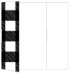 Gingham Black Gate Fold Invitation Style B (5 1/4 x 7 3/4)