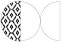 Rhombus Black Round Gate Fold Invitation Style D (5 3/4 Diameter)