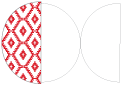 Rhombus Red Round Gate Fold Invitation Style D (5 3/4 Diameter)
