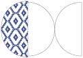 Rhombus Blue Round Gate Fold Invitation Style D (5 3/4 Diameter)