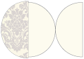 Floral Grey Round Gate Fold Invitation Style D (5 3/4 Diameter)