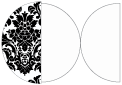 Floral Black Round Gate Fold Invitation Style D (5 3/4 Diameter)