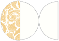 Paisley Gold Round Gate Fold Invitation Style D (5 3/4 Diameter)