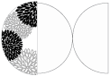 Aster Black Round Gate Fold Invitation Style D (5 3/4 Diameter)