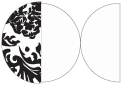 Renaissance Black Round Gate Fold Invitation Style D (5 3/4 Diameter)