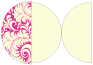 Nature Hot Pink Round Gate Fold Invitation Style D (5 3/4 Diameter) - 10/Pk