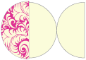Nature Hot Pink Round Gate Fold Invitation Style D (5 3/4 Diameter)