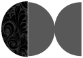 Nature Black Round Gate Fold Invitation Style D (5 3/4 Diameter)