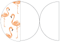 Flamingo Round Gate Fold Invitation Style D (5 3/4 Diameter)