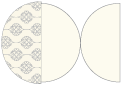 Rococo Grey Round Gate Fold Invitation Style D (5 3/4 Diameter)