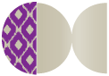 Indonesia Purple Round Gate Fold Invitation Style D (5 3/4 Diameter)