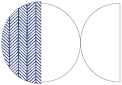 Oblique Blue Round Gate Fold Invitation Style D (5 3/4 Diameter)