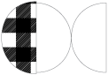 Gingham Black Round Gate Fold Invitation Style D (5 3/4 Diameter)