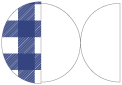 Gingham Blue Round Gate Fold Invitation Style D (5 3/4 Diameter)