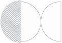 Zig Zag Grey Round Gate Fold Invitation Style D (5 3/4 Diameter)