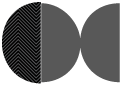 Zig Zag Noir Round Gate Fold Invitation Style D (5 3/4 Diameter)