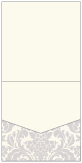 Floral Grey Pocket Invitation Style A1 (5 3/4 x 5 3/4)