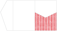 Oblique Red Pocket Invitation Style B5 (5 1/4 x 7 1/4)