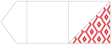 Rhombus Red Pocket Invitation Style B6 (6 1/8 x 6 1/8) - 10/Pk