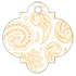 Paisley Gold Style D Tag (2 1/2 x 2 1/2) - 10/Pk