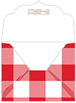 Gingham Red Thick-E-Lope Style B2 (5 3/4 x 4 1/2) - 10/Pk