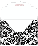 Floral Black Thick-E-Lope Style B3 (7 1/2 x 5 1/2) - 10/Pk