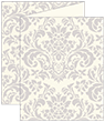 Floral Grey Trifold Card 4 1/4 x 5 1/2 - 10/Pk
