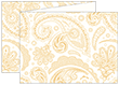 Paisley Gold Trifold Card 5 1/2 x 4 1/4 - 10/Pk