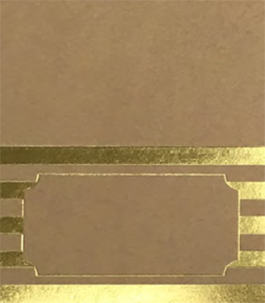 Gold Foil Place Card 2 x 3 1/2 (folded) on Natural Kraft - 10/Pk