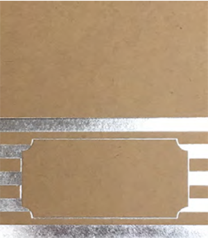Silver Foil Place Card 2 x 3 1/2 (folded) on Natural Kraft - 10/Pk