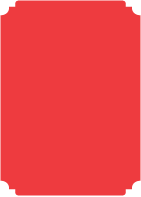 Bright Red  - Deckle Edge Card -  2 x 3 1/2  - 25/pk