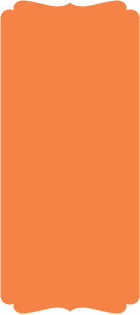 Tangerine - Double Bracket Card -  4 x 9 1/4  - 25/pk