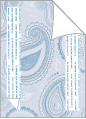 Paisley Blue/Quartz Backing Card with Liner - 5 1/4 x 7 1/4 - 25/pk