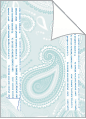 Paisley Teal/Quartz Backing Card with Liner - 5 1/4 x 7 1/4 - 25/pk