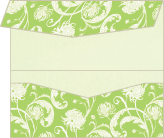 Chrysanthemum Green/Serpentine Pocket Invitation Style A - 3 1/16 x 6 1/4 - 10/pk