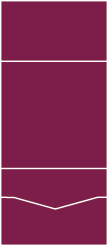 Linen Burgundy Pocket Invitation Style B -  7 1/8 x 7 1/8  - 10/pk
